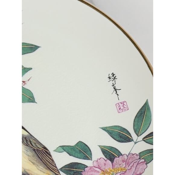 Satsuma White Eyed Warbler Plate Wall Decor 7 1/2" The Flowering Of Spring Japan - Picture 11 of 14